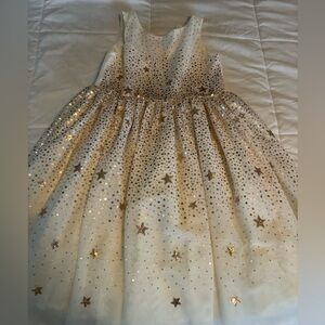 Beautiful cream dress with gold sequins and stars